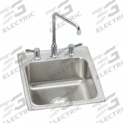 JUST MANUFACTURING Bowl Drop-In Sink: 21 in Overall Lg, 17 in Overall Wd, 6 in Bowl Dp, 1 Bowls (MPN SLADA2217A603-J). Key specifications — Brand: JUST MANUFACTURING; Color Family: Silver/Gray.