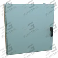 HAMMOND Enclosure: Steel, 36 in x 36 in x 12 in, NEMA 12/13/3R/4, Solid Cover, Hinged (MPN HW363612GYHK). Key specifications — Closure Method: Handle; Brand: HAMMOND; Knockouts: Not Included.