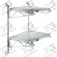 APPROVED VENDOR Wire Wall Shelf: 36 in x 14 in, 2 Shelves, 400 lb Load Capacity per Shelf, Post (MPN GACB14-34-1436S). Key specifications — Mounting Mechanism: Post; Material: Stainless Steel; Finish: Satin; Color: Silver; Brand: APPROVED VENDOR.