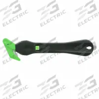 KLEVER Hook-Style Safety Cutter: 7 in Overall Lg, Straight Handle, Textured, Carbon Steel, 10 PK (MPN ECO-200XC-30EX). Key specifications — attr307620: Black; attr307617: Straight; attr307618: Textured; attr307619: Carbon Steel; attr307627: Includes Tape Splitter; attr324885: KLEVER.