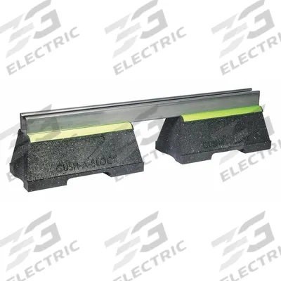 ZSI Support Blocks with Strut Channel: Rubber Base, Pre-Galvanized Steel