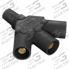 3-Fer: Female-Male-Male-Male, Black, 600V AC/600V DC, 400 A, Series 16 (MPN HBLF3MBK). Key specifications — Brand: HUBBELL; Gender Configuration: Female-Male-Male-Male.