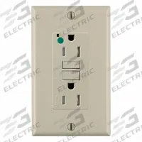 LEVITON GFCI Duplex Receptacle Outlet: Hospital Grade, Duplex, 5-15R, Ivory, GFCI, 125V AC (MPN GFTR1-HFI)