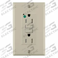 LEVITON GFCI Duplex Receptacle Outlet: Hospital Grade, Duplex, 5-15R, Ivory, GFCI, 125V AC (MPN GFTR1-HFI)