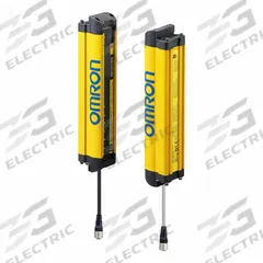 OMRON Safety Light Curtain: 24V DC, 76 Beams, 10 mm Spacing, 1,550 mm Protected Ht, M12 (MPN F3SG4RE1550P30). Key specifications — Type of Light: 870 nm IR LED; DC Voltage Rating: 24V DC; Brand: OMRON; Receiver Electrical Connection: M12; Transmitter Electrical Connection: M12; AC Voltage Rating: Not Rated; Safety Output Ratings: 300 mA @ 24V DC.