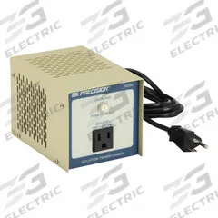 B&K PRECISION Isolation Transformer: 155 VA Power Rating, 120V AC, 117 to 129V AC, 5-15P, 5-15R (MPN 1604A). Key specifications — NEMA Receptacle Configuration: 5-15R; Input Voltage: 120V AC; Output Voltage: 117 to 129V AC; Brand: B&K PRECISION.