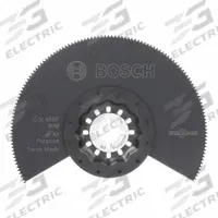 BOSCH Oscillating Tool Blade: 4 in Blade Wd, 3 in Overall Lg, Flush Cutting/Straight Cutting (MPN OSL400F). Key specifications — attr1097568: Flush Cutting; attr1097557: BOSCH; attr1097582: Wood.