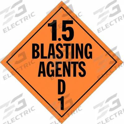 STRANCO Container Placard: Blasting Agents, 10 3/4 in x 10 3/4 in, 10 3/4 in Label Ht - Class 1: Explosives