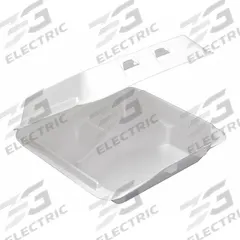 PACTIV Disposable Carry-Out Food Container: White, Hinged Lid Container Container, Foam, 150 PK (MPN YHLW09030000). Key specifications — attr553565: Foam; attr553567: Yes; attr553572: Square; attr553556: PACTIV.