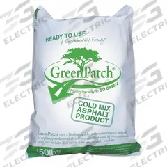GREENPATCH Cold Patch: Cold Mix Asphalt, Recycled Asphalt Mix, 50 lb Container Size, Bag, No VOC (MPN GP50). Key specifications — Series: Cold Mix Asphalt; Brand: GREENPATCH.