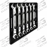 MILWAUKEE Flare Nut Wrench Set: Steel, Chrome, 6 Tools, 9 mm to 21 mm Range of Head Sizes (MPN 48-22-9471). Key specifications — attr309703: Chrome; attr309694: No; attr309702: Steel; attr324936: MILWAUKEE.