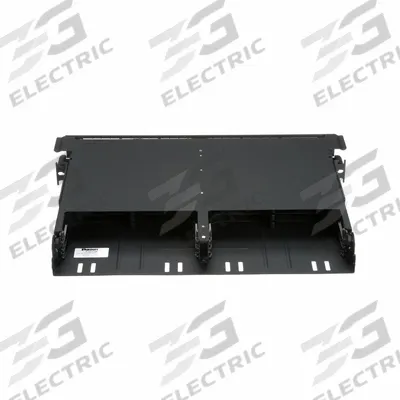 PANDUIT Fiber Optic Rack Enclosure: Full-Wd, 1 RU, 14.93 in Dp, Black Steel, 1.73 in Ht - Front-Access Fiber Enclosures