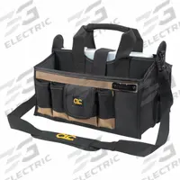 CLC Tool Bag: 16 in W x 9 in D x 9 in H, Black, Polyester, 17 Pockets, 8 Inside Pockets, Polyester (MPN 1529). Key specifications — Color: Black; Brand: CLC; Material: Polyester.
