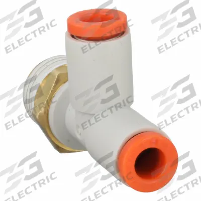 SMC Push-Fit Tee Fitting: 1/8 in Pipe x 5/32 in OD x 5/32 in OD Size, 31 1/2 mm Overall Lg - Polybutylene & Brass Tube Fittings