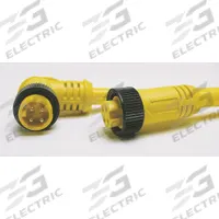 Extension Cordset: 7/8"-16 Male Straight x 7/8"-16 Female Straight, 3 Pins, Yellow, PVC (MPN 113020A01F060). Key specifications — Cable Jacket Color: Yellow; NEMA Rating: 6P; Cable Jacket Material: PVC; IP Rating: IP67; Wire Size: 16 AWG; Brand: BRAD HARRISON.