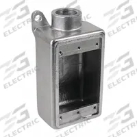 CALBRITE Electrical Box: Stainless Steel, Rectangular, 1 Gangs, 3/4 in Hub Size, 18 cu in Capacity (MPN S60700FS00). Key specifications — Color: Gray; Brand: CALBRITE.