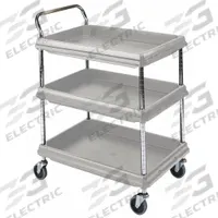 Laboratory Utility Cart: 39 1/2 in Overall Lg, 27 in Overall Wd, 33 1/4 in Overall Ht, Polymer, Gray (MPN GRBC2636-3DG). Key specifications — Brand: INSTOCK; Product Type: Lab Cart; Includes: (3) Shelves; Cart Material: Polymer.