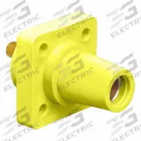 Single Pole Receptacle: Yellow, Straight Taper Nose Mating, Threaded Stud Termination, 400 A (MPN 16R24-UY). Key specifications — Series: 16; Receptacle Gender: Female; Brand: LEVITON.