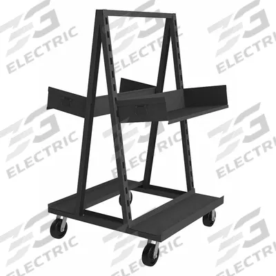 APPROVED VENDOR Bin Cart: 2,400 lb, 2 Bins/Tubs, Gray, 38 1/2 in L x 40 in W x 67 1/2 in H - Customizable Large Bin-Tray Carts with Slotted A-Frame