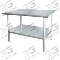 APPROVED VENDOR Work Table: Fixed Ht, Stainless Steel, 60 in x 30 in, 600 lb Overall Load Capacity (MPN 4UEK4). Key specifications — Brand: APPROVED VENDOR; Unit Type: Not Expandable or Modular.
