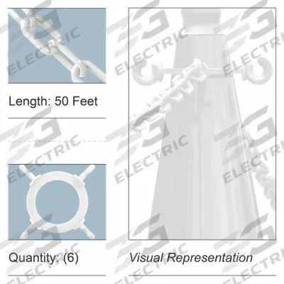 MR. CHAIN Traffic Cone Chain Connector Kit: Non-Reflective, Blank, 1 3/8 in Ht, Plastic - Traffic Cone Connectors