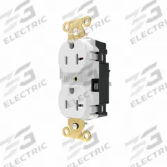 HUBBELL Receptacle: Duplex, 5-20, White, 125V AC, 20 A, 2 Pole / 3 Wire (MPN HBL5362STWTR)