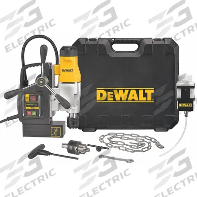 DEWALT Drill Press: 300 RPM – 450 RPM, Electric Magnet, 4 3/8 in Drill Travel - Compact Magnetic Drill Presses
