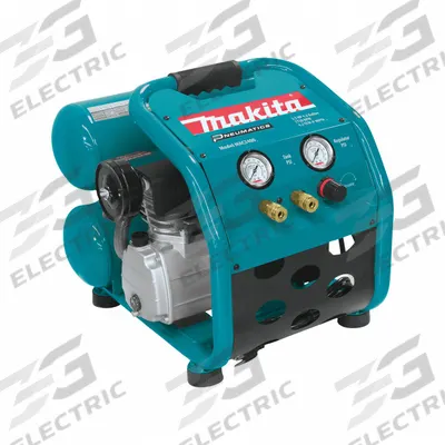 MAKITA Portable Air Compressor: Oil Lubricated, 4.2 gal, Twin Stack, 2.5 hp, 4.2 cfm @ 90 psi - Hand Carry Portable Electric Air Compressors