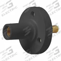 Single Pole Receptacle: Black, Straight Taper Nose Mating, Threaded Stud Termination, 150 A (MPN 15R22-UE). Key specifications — Series: 15; Receptacle Gender: Female; Brand: LEVITON.