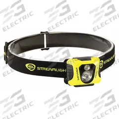 STREAMLIGHT Headlamp: 200 lm Max. Brightness, 38 hr Max Run Time, 95 m Max Beam, 3 Light Outputs (MPN 61421). Key specifications — Brand: STREAMLIGHT; Battery: 3 AAA.