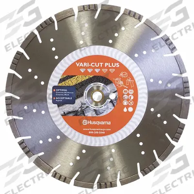 HUSQVARNA Diamond Saw Blade: Reinforced Concrete/Tile, 20 in Blade Dia., 1 in Arbor Size - Demolition Work Blades