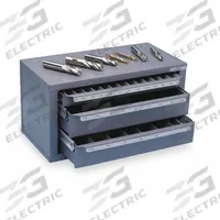 HUOT End Mill Dispenser: 29 Compartments, For 1/8" to 1" End Mills (MPN 13350). Key specifications — attr1199420: HUOT; attr1199421: 1/8 in to 1 in.