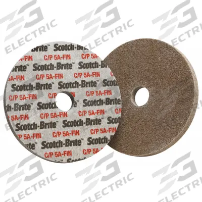 SCOTCH-BRITE Unitized Wheel: 3 in Dia x 3/4 in W, 1/4 in Arbor Hole, Aluminum Oxide - Light Deburring & Finishing Wheels for Carbon Steel & Soft Metals