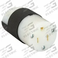 HUBBELL Straight Blade Connector: 5-15R, 125V AC, 15 A, 2 Pole, 3 Wire, Black/White (MPN HBL5269C)