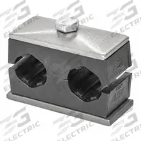 STAUFF Beta Clamp: Smooth Bore, 316 Stainless Steel Clamp, Polypropylene Cushion, For 2 Lines (MPN SP-106/06-ACT-GD-AS-U-W5-K-642012)