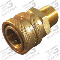 HANSEN Hydraulic Quick Connect Hose Coupling: 3/8 in, Brass, 53 lpm Max. Flow Rate, MNPT (MPN 3S20). Key specifications — attr297111: Brass; attr297114: 3/8"-18; attr303815: HANSEN.