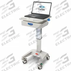 CAPSA HEALTHCARE Laptop Cart: Aluminum, Gray, 1 Drawers (MPN LX5-NG-D10-M-35). Key specifications — Material: Aluminum; Brand: CAPSA HEALTHCARE; Cabinet Color: Gray.