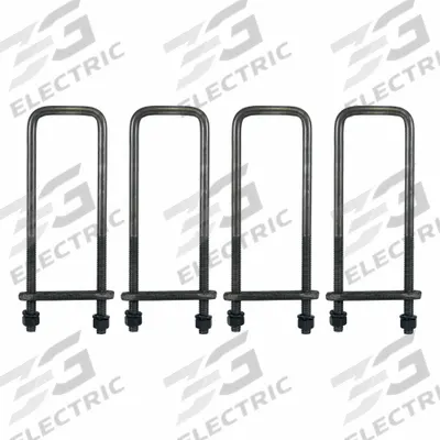 BUYERS PRODUCTS Square Bend U-Bolt Kit: U-Bolt Kit, Truck Boxes, 16 in Lg (In.), Steel - Truck Box Mounting Hardware & U-Bolts