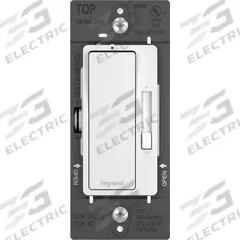 PASS & SEYMOUR Lighting Dimmer: Fluorescent/LED, Side, 1-Pole/3-Way, 120V AC, 450W (CFL, LED), White (MPN RHCL453PWAMCC4). Key specifications — Brand: PASS & SEYMOUR; Wiring Method: Side; Lighting Technology: LED; Load Rating @ 120V AC: 450W (CFL, LED); Neutral Required: No; Operating Voltage: 120V AC; Series: Radiant.