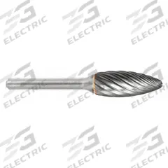 SGS PRO Carbide Bur: Flame, SH-5, Inox Cut, 1/2" x 1 1/4" Head, 1/4" Shank (MPN 19183). Key specifications — Trade Number: SH-5; Brand: SGS PRO.