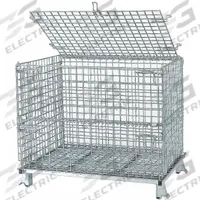 NASHVILLE WIRE Collapsible Bulk Container: 17.2 cu ft, 40 in x 32 in x 34 1/2 in, Lid Included (MPN C324028S4L). Key specifications — Brand: NASHVILLE WIRE; Stackable: Stacking Capable; Shape: Rectangular; Runner Location: None; Fork Entry: 4-Way Entry; Container Wall Type: Vented; Mobility: Stationary; Collapsible: Collapsible.