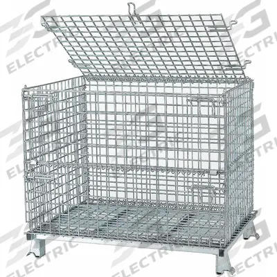 NASHVILLE WIRE Collapsible Bulk Container: 17.2 cu ft, 40 in x 32 in x 34 1/2 in - Collapsible Wire Bulk Containers