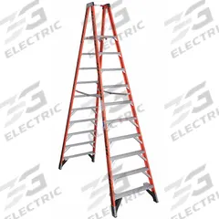 WERNER Twin Platform Stepladder: 10 ft Ladder Size, Fiberglass, 300 lb Load Capacity, 66 lb Wt (MPN PT7410). Key specifications — Brand: WERNER; Included Features: Guard Rail.