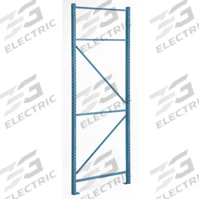 STEEL KING Pallet Rack Upright: Teardrop, 16 ft Overall Ht, 42 in x 3 in, Blue - Steel King Impact-Resistant Teardrop Pallet Rack Uprights