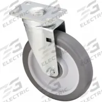 APPROVED VENDOR Plate Caster: Swivel, Rubber, 6 in Wheel Dia, 1 1/4 in Wheel Wd, Light Duty, Ball (MPN 400K30). Key specifications — Wheel/Tread Color: Gray; Brand: APPROVED VENDOR; Roll Up: Swivel.