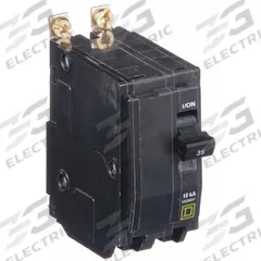 SQUARE D Miniature Circuit Breaker: 35 A, 120/240V AC, Single Phase, 10kA at 120/240V AC, 2 Poles (MPN QOB235). Key specifications — Phase: Single; Amps: 35 A; AC Voltage Rating: 120/240V AC; Max. AIR Rating: 10kA at 120/240V AC; For Use With: Square D NQOD Panelboards; Brand: SQUARE D.