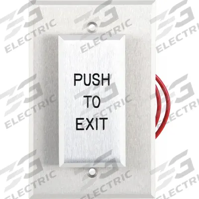 DORTRONICS Exit Push Button: 3 in Ht, 1/2 in Dp, 1 1/2 in Wd, ADA Compliant, Gray - Push-to-Exit Buttons