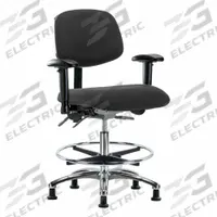 ESD Task Chair: Fabric, Arms Included, Ht Range 21 1/2 in to 29 in, 18 1/2 in Seat Wd, 17 in Seat Dp (MPN BR-ESD-FMBCH-CR-T1-A1-CF-EG-ESDBLK). Key specifications — Foot Support: Yes; Back Tilt Backward: 13.5°; Back Tilt Forward: 10.5°; Base Material: Aluminum; Brand: APPROVED VENDOR; Product Type: ESD Task Chair; ESD-Safe: ESD-Safe; Seat Tilt Backward: 3°.