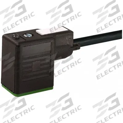 MURRELEKTRONIK Cordset: MSUD BI Female Right Angle x Bare Wire, 10 m Cable Lg, PUR, Black - DIN Form Industrial B Solenoid Connector Single-Ended Cordsets