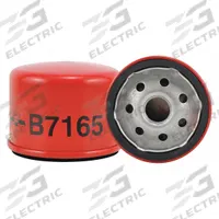 BALDWIN FILTERS Oil Filter: B7165, LF16108, 3/4"-16 Thread Size, 2 5/16 in Overall Ht, Oil, Spin-On. Key specifications — Baldwin Interchange: B7165; FleetGuard Interchange: LF16108; Brand: BALDWIN FILTERS; Compatible Vehicle Make: Bush Hog; Includes: Anti-Drainback Valve; Media Material: Cellulose.